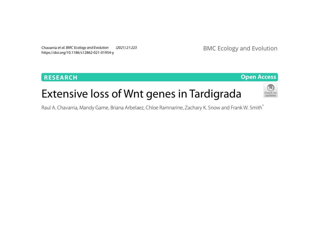 Raul publishes a paper in BMC Ecology and Evolution!